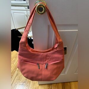 Genuine leather peachy shoulder bag NWT